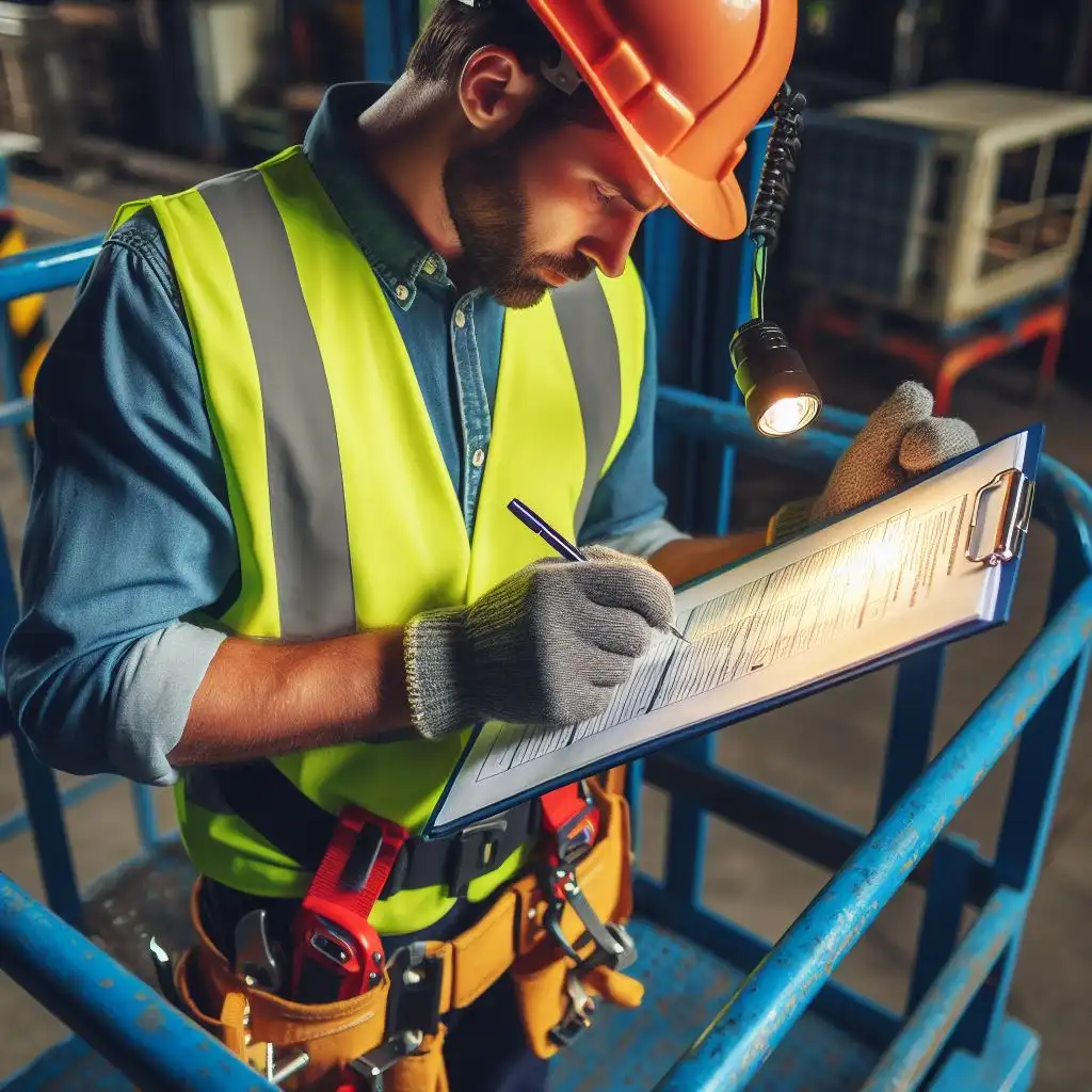 Capacitación de plataforma elevadora, inspección en manlift 