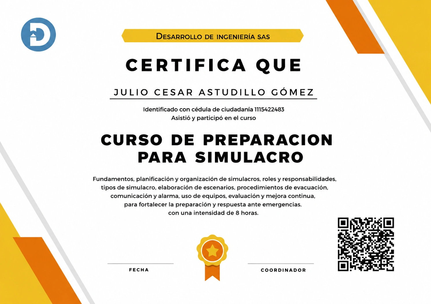 certificado-curso-preparacion-para-simulacro Curso de capacitación en diseño y ejecución de simulacros de evacuación certificado para laborar